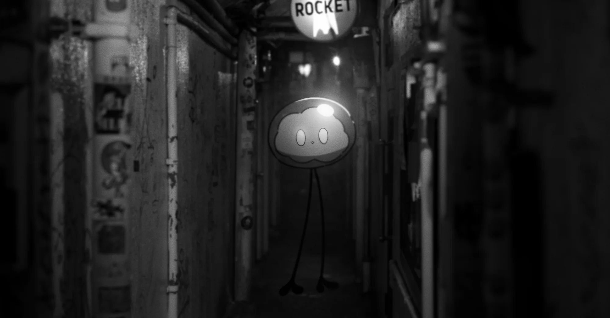 藤原 大記のキャラクターが立つ夜の路地
